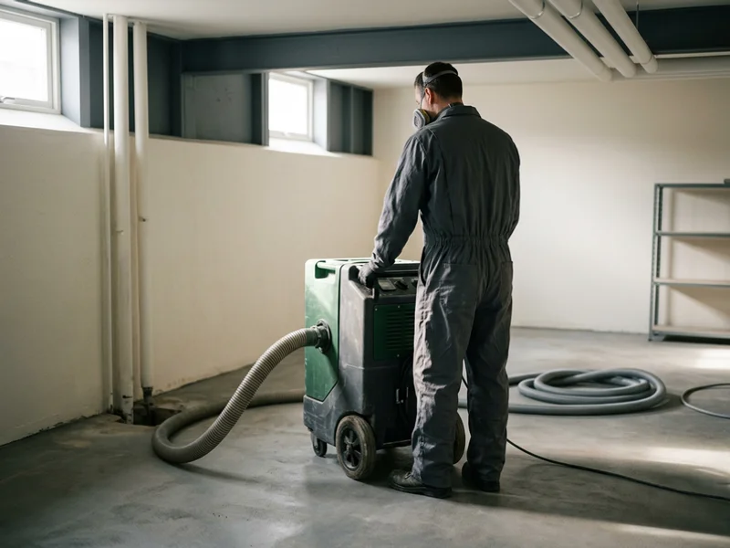 Technician in protective coveralls operating a high-volume extraction pump