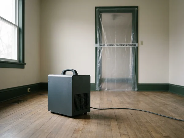 Industrial hydroxyl generator running in an empty sealed room
